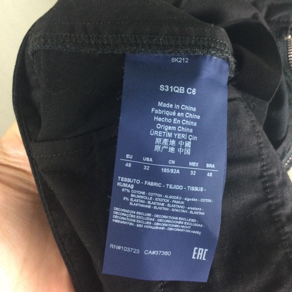 Armani Jeans S31 Slim Fit Cotton Stretch 10.5” Black Men’s Shorts Size 32 - Picture 11 of 13